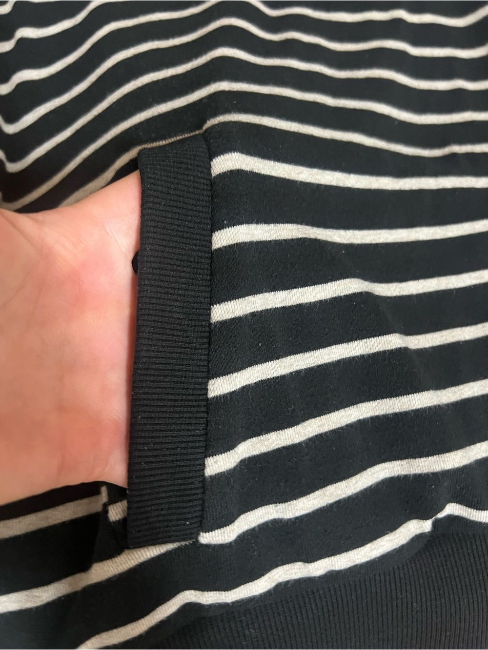 Banana Republic Black & gray Striped Shawl Collar Women's Sweatshirt - Picture 3 of 8